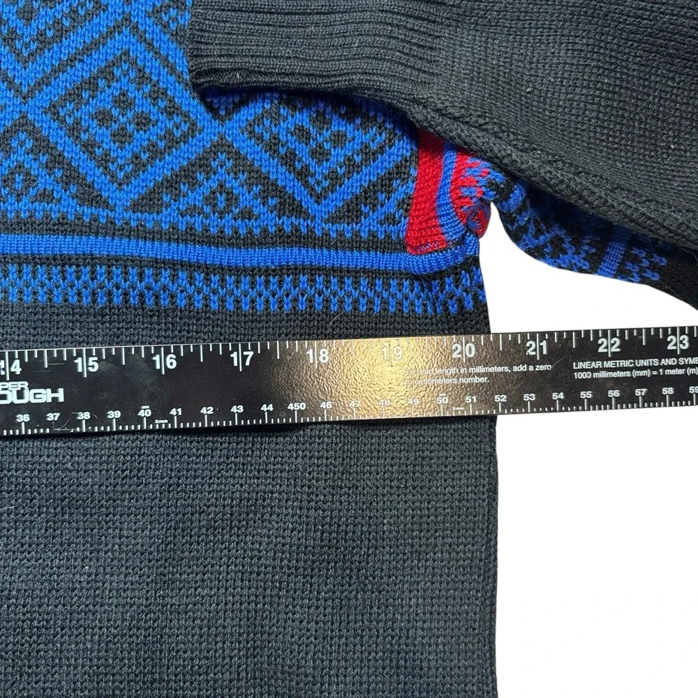 Vintage Meister Geometric Crew Neck Ski Sweater‎ Wool Blend Men's 80s/90s